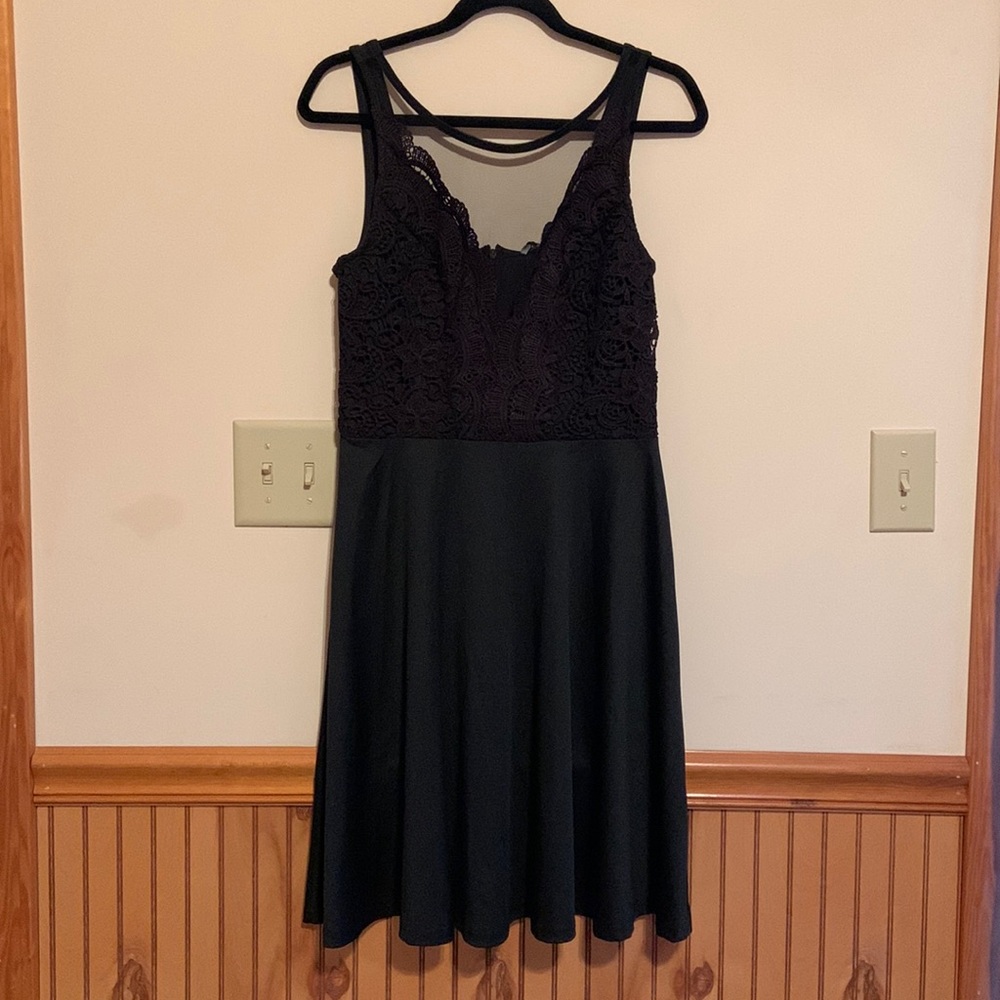NWT! Lace Patchwork See Through Front A Line Dress